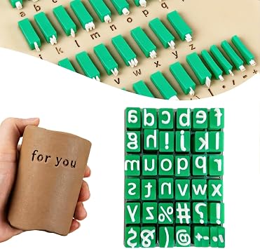 Alphabet Stamps Set for Clay Pottery, Polymer Clay Stamps, Lowercase and Alphabet Symbols Small Press Fondant Embosser DIY Cookie Stamps