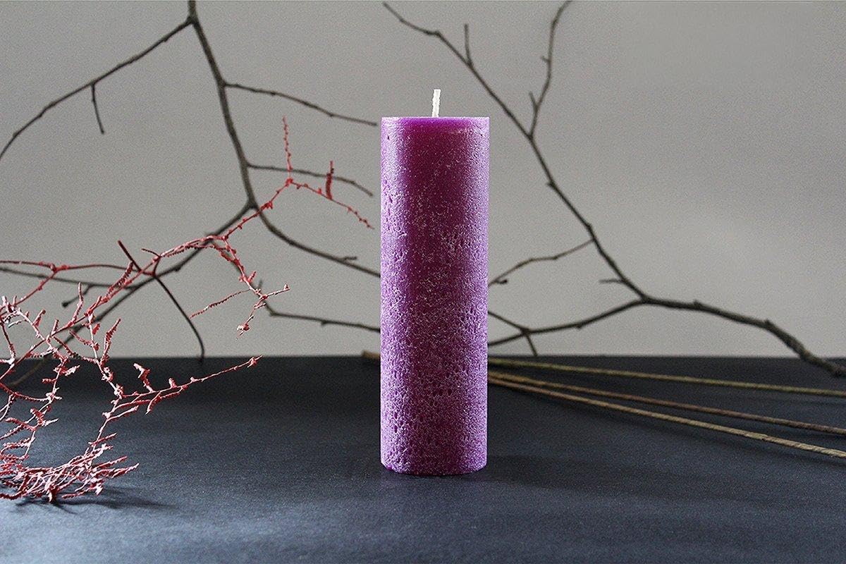 Rustic Purple Large rustic candles. Hot cast. Colored wax. Handmade.