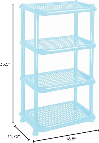 Miniatura 3 de Mintra Home Estantes de almacenamiento de plástico ligeros (estante de esquina, azul polvo)