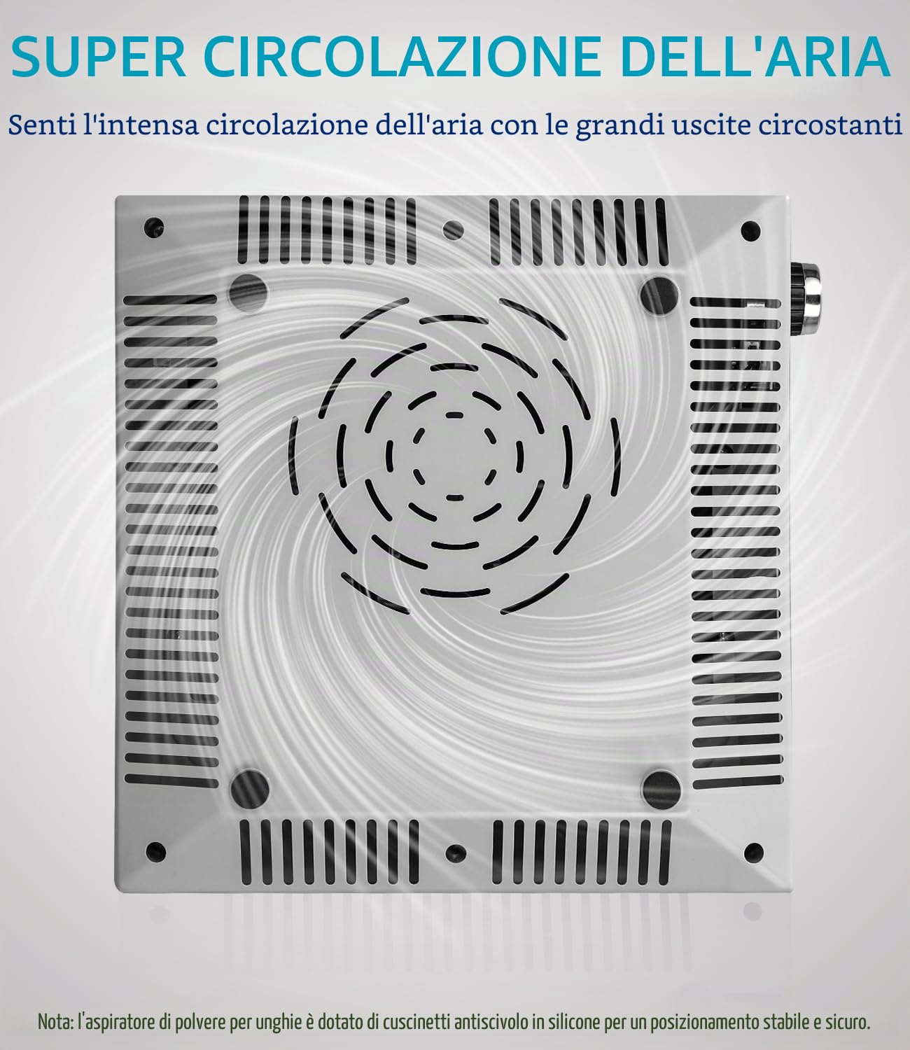 Yulado Aspirazione della polvere per unghie 100 W, 5000 rpm, bianco, professionale per uso domestico e polvere
