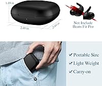 Vista 6 de Jinstyles Funda de carga inalámbrica compatible con Beats Fit Pro, cargador portátil de repuesto con botón de sincronización de emparejamiento