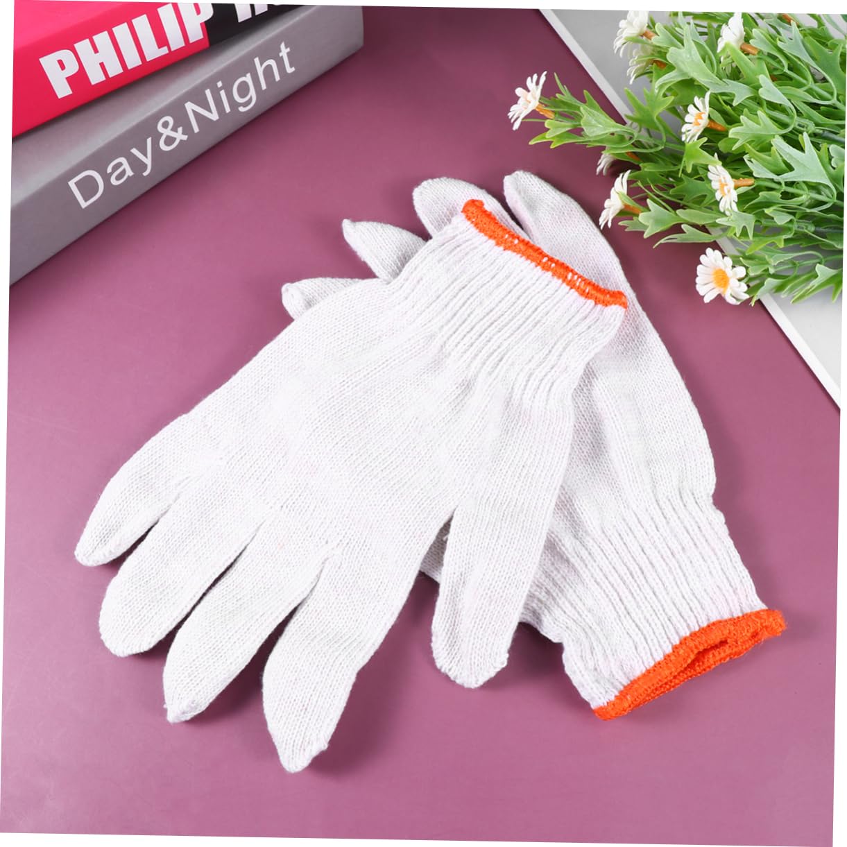 Moufles de Travail Antidérapants en Fil de Coton, Lot de 24 Paires