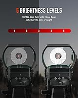 Vista 4 de PINTY Óptica de punto rojo reflex con múltiples retículas, visor táctico compacto para rifle con riel Picatinny, pistola, Airsoft