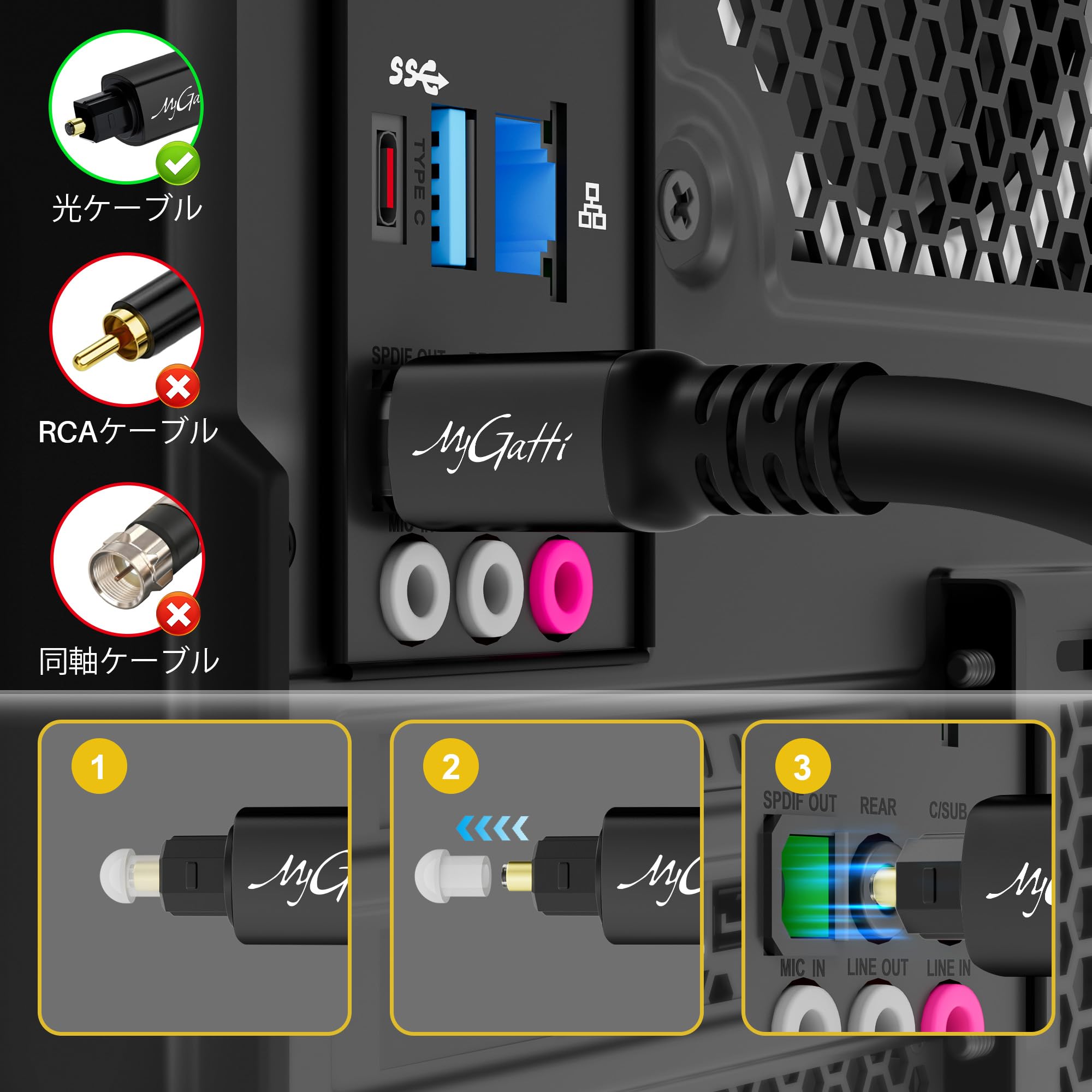 Amazon | Toslink 光デジタルオーディオケーブル 40M 角型 S/PDIF