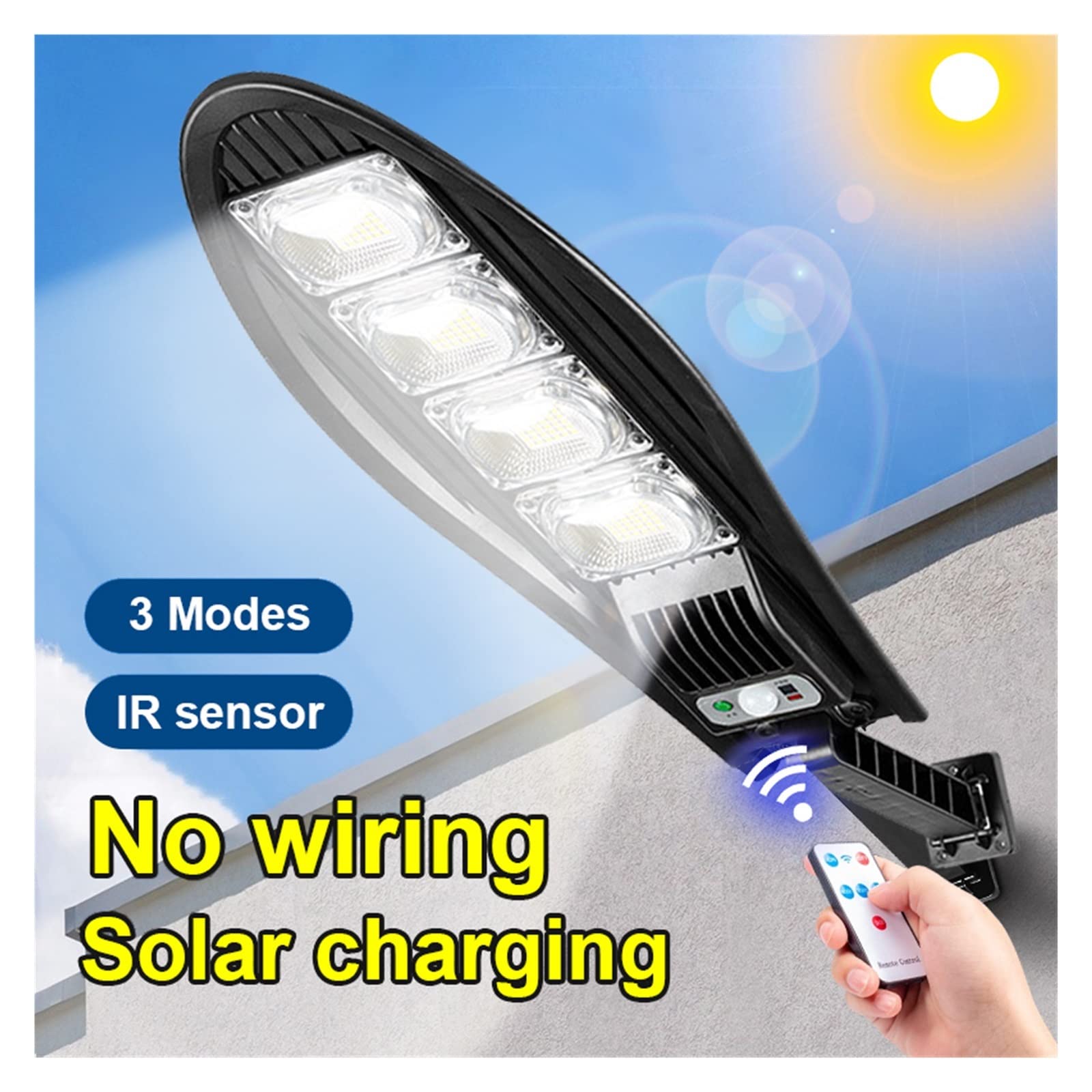 Zewnętrzna Lampa Ścienna LED Na Energię Słoneczną 3 Tryby Lampa Słoneczna Wodoodporny Czujnik Ruchu PIR Światło Słoneczne Yard Indukcyjne Lampy Uliczne(84 LED-TypeB)