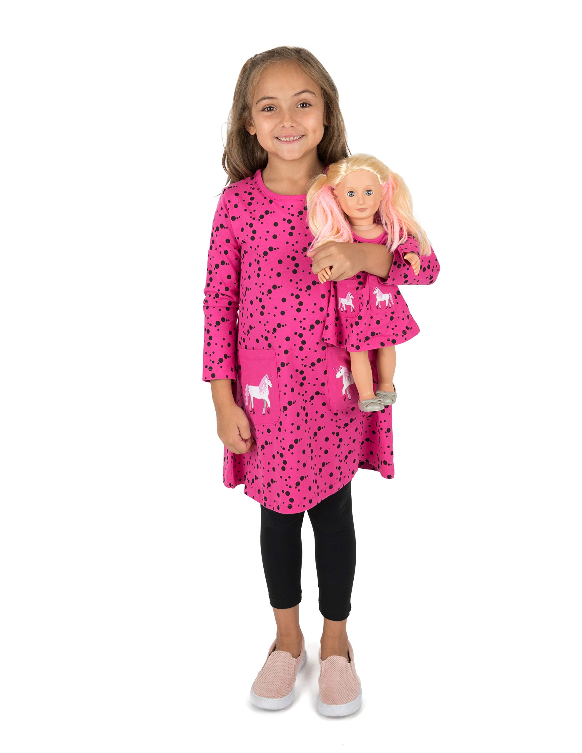 LeveretMatching Doll & Girls Dress 100% Cotton Variety of Styles (Size 2-14 Years)