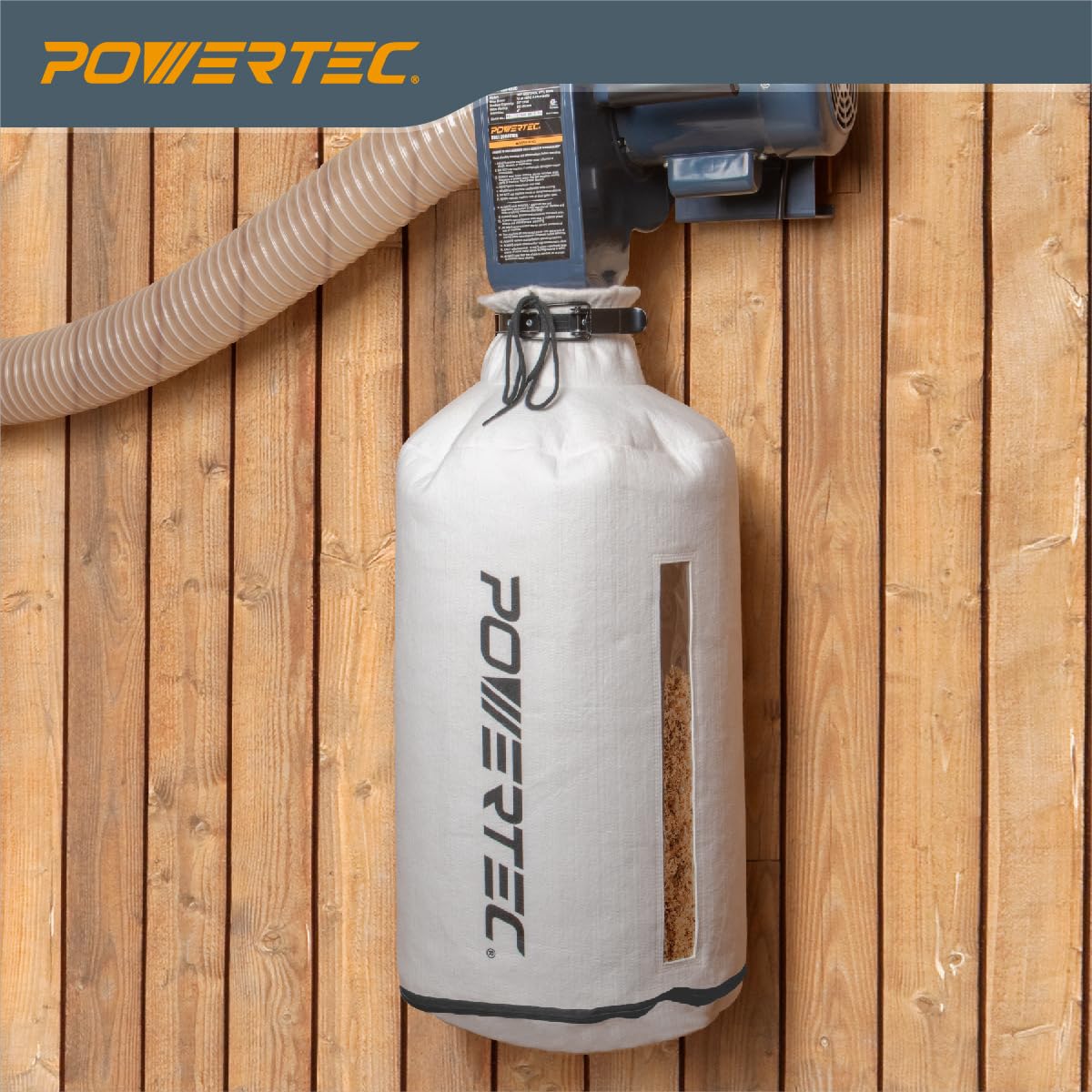 POWERTEC 70334 Staubfilterbeutel für Staubsammler, 1 Mikron, für Grizzly, Shop Fox, Rockler Delta, Wen und Powertec DC5371/ 5372