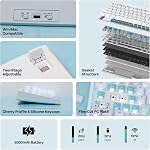 EPOMAKER G84 PRO Wireless Gaming Keyboard with Screen&Knob, 75% Creamy Mechanical Keyboard, 8000mAh, Hot Swappable, Silicone Keycaps, BT5.0/2.4G/USB-C Mode, NKRO, RGB (White, Creamy Jade Switch)