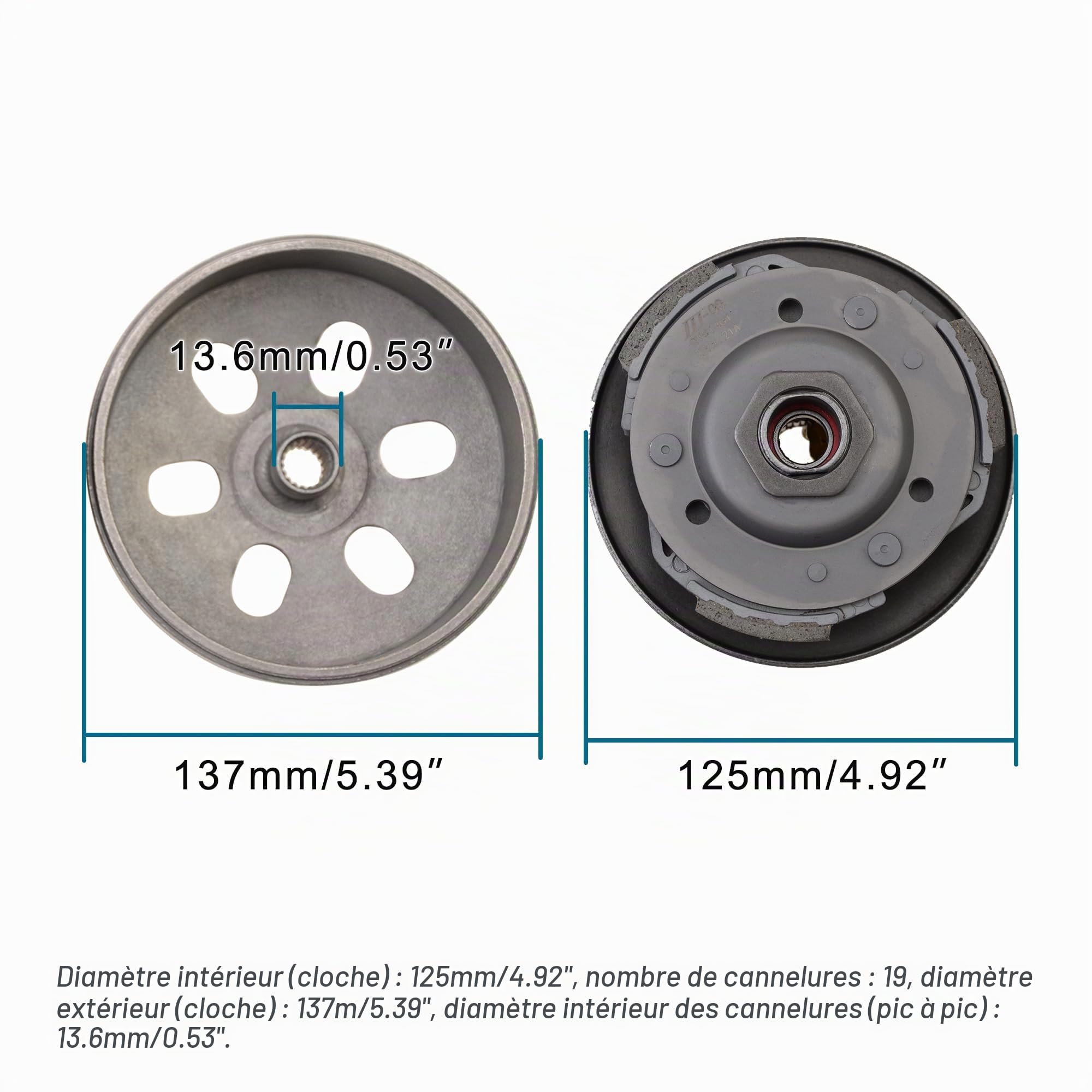 GOOFIT Remplacement pour GY6 125cc 150cc Engine Pièces Scooter Mobylette ATV Go Kart Complete Clutch Assy
