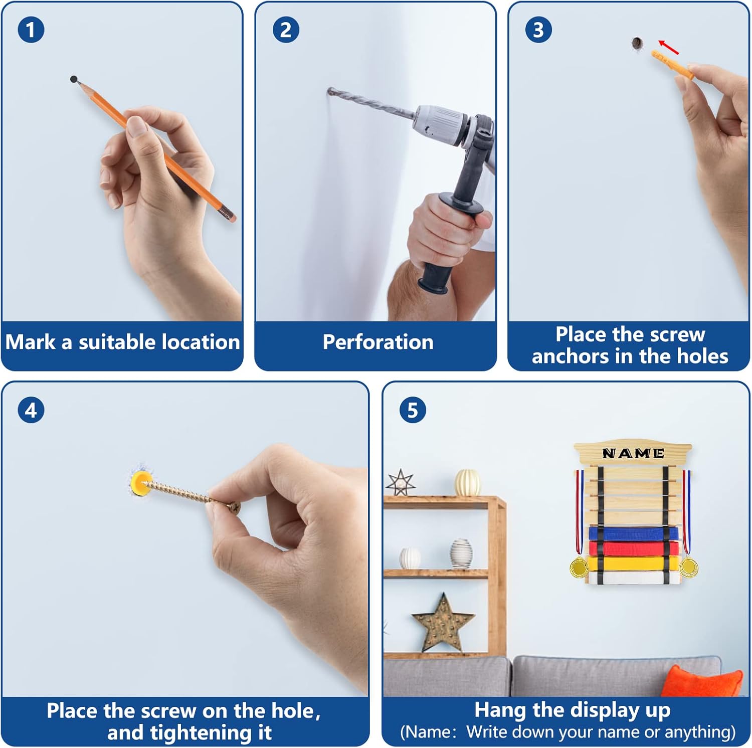 Alheka Karate Belt Display Rack Stickers, 8/12 Level Martial Arts Belt Display Stickers-5PCS : Sports & Outdoors