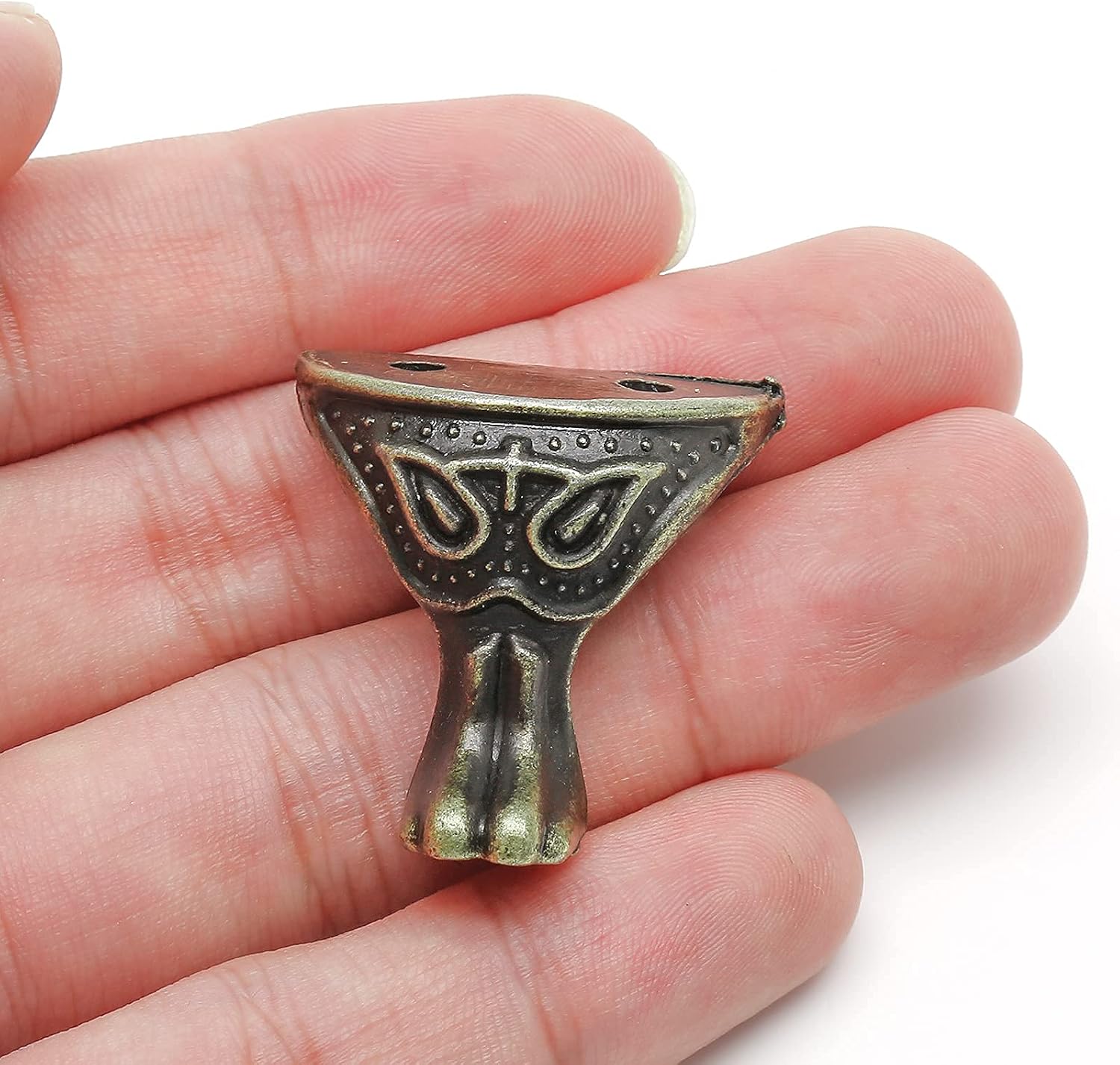 Zorfeter 20 Pcs Antique Brass Box Legs, Wood Case Jewelry Chest Storage Box Feet Corner Protector Decorative (Style3, Bronze)