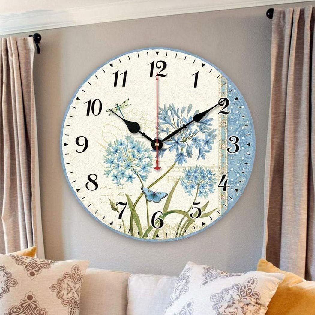 SWHONG Wall Clock Silent Non-ticking 12 Inch/30cm,Clocks for Living Room Office Kitchen, Blue - Image 4
