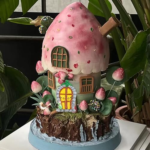 Miniatura 3 de MINFEIDMS Juego de 2 moldes de silicona para fondant de hadas de hadas encantadas, molde de hongos para decoración de pasteles, decoración de