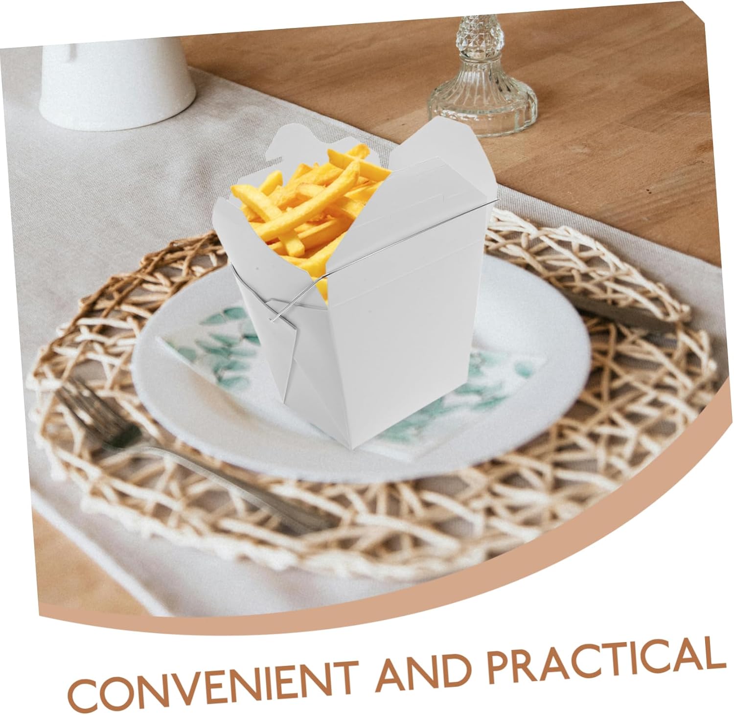 50pcs Chinese Paper Take Out Food Boxes with Wire Handle Versatile Meal Containers for Hot Cold Dishes for Parties Weddings and Family Gatherings