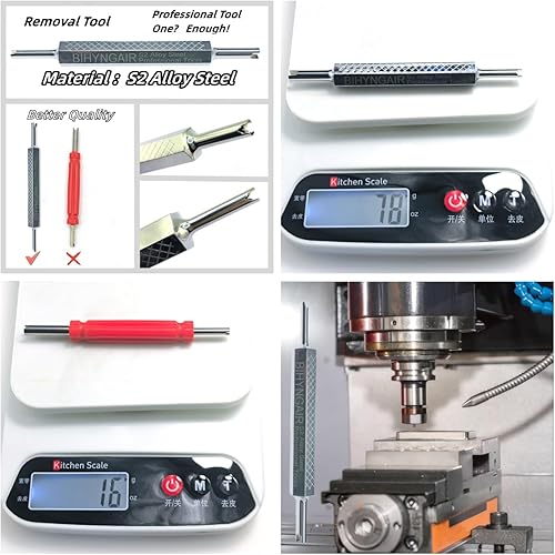 Miniatura 2 de BIHYNGAIR Kit de 52 núcleos de válvula de aire acondicionado de automóvil, núcleo de válvula Schrader AC, R12 R134a, vástago de válvula de neumático