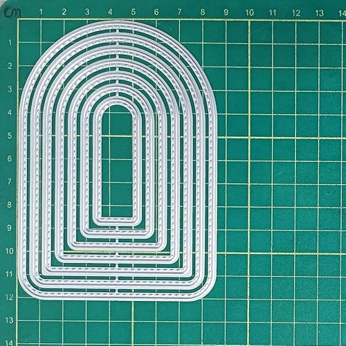 Silver Overlap Arched Border Metal Cutting Dies for Card Making Kit Embossing Paper Die Cuts Scrapbook Machine Stencils Storage Pockets Supplies, Scrapbooking and Stamping