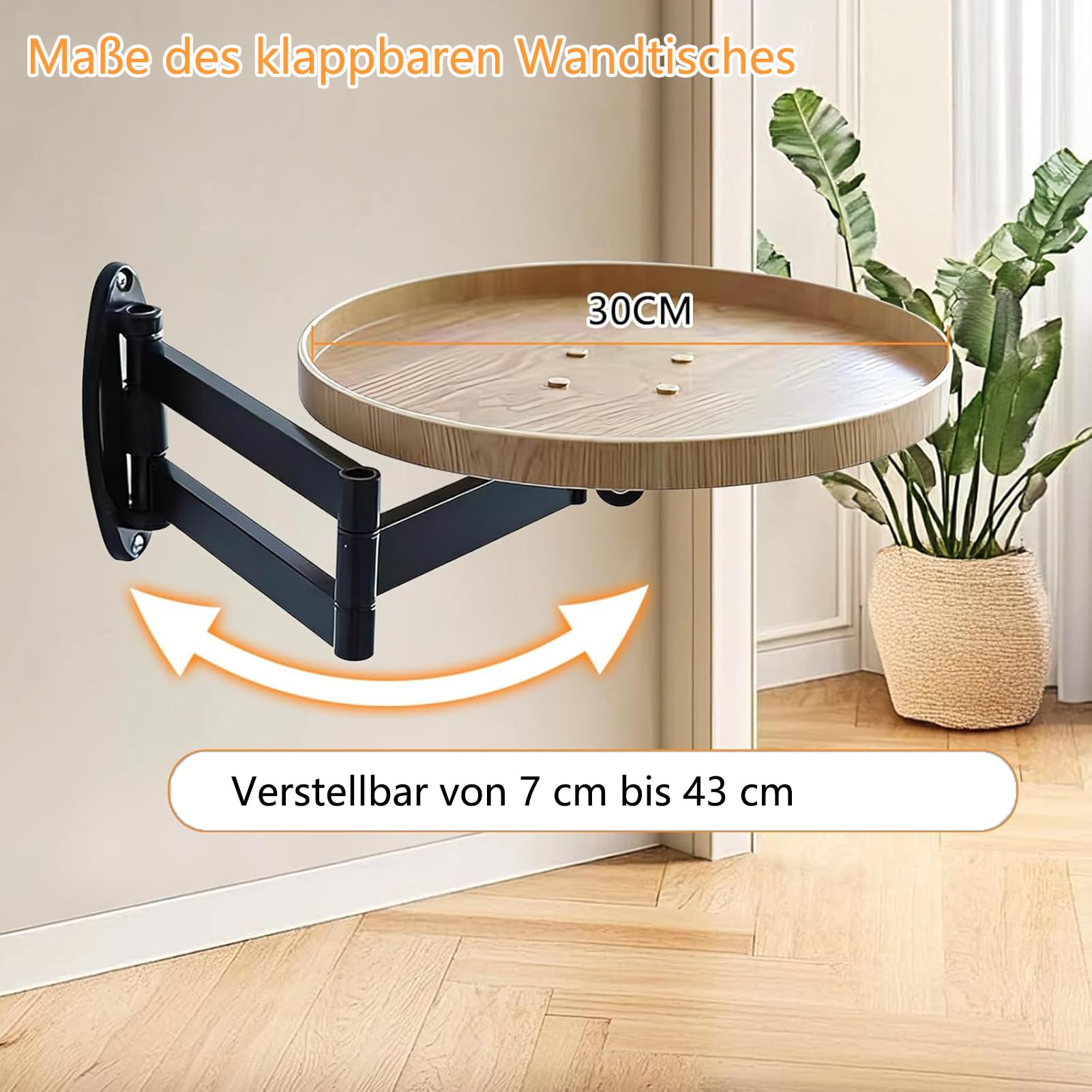 Wandtisch Klappbar Balkontisch Hängend Klapptisch Wand Rund
