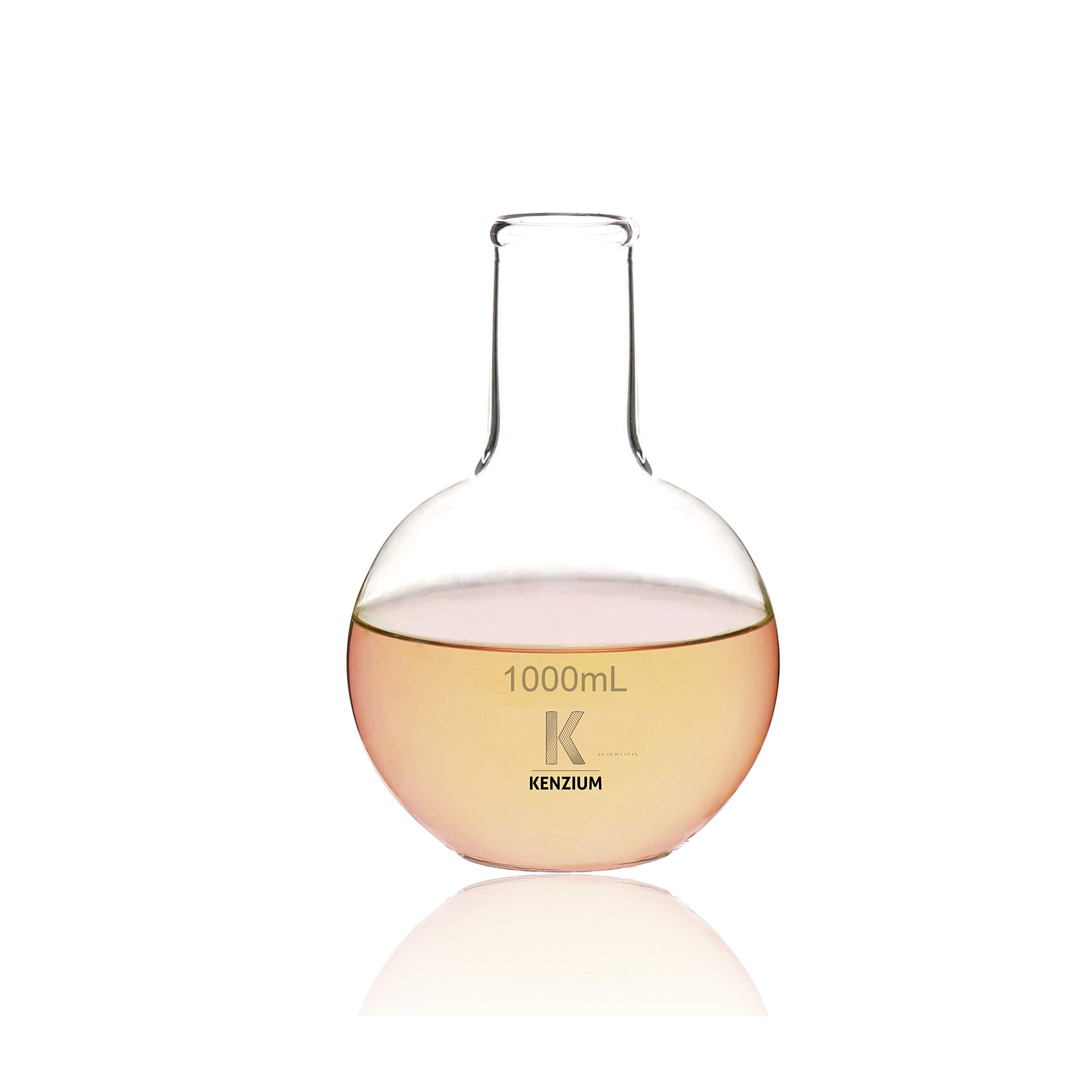 Labbox - Matraz de ebullición de fondo plano, matraz esférico de 1000 ml, cuello estrecho, vidrio de borosilicato 3.3 de alta resistencia Suministros de laboratorio - Ideal para hervir