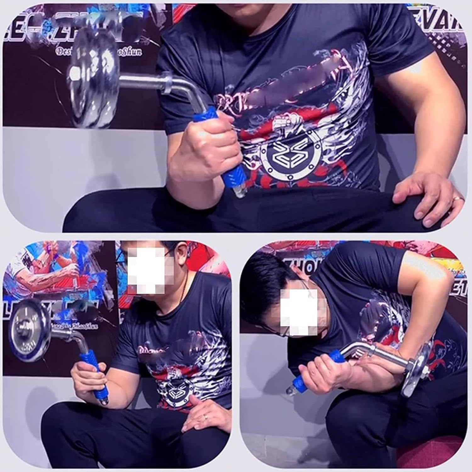 Arm Wrestling Exercise Handle, Wrist and Forearm Strength Trainer, Dumbbells Bar, Anti-Slip Diameter 5cm for Armwrestling Training