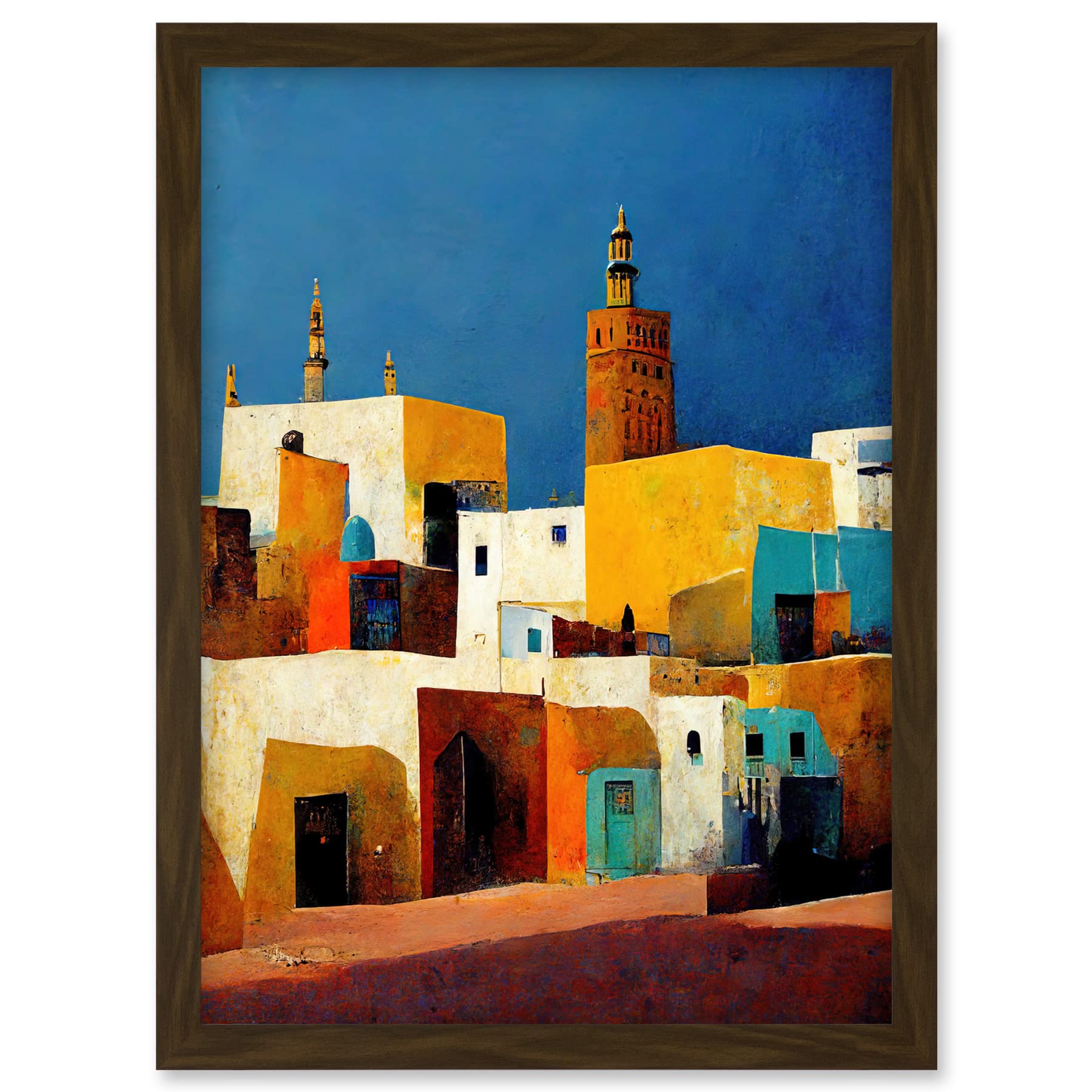 Doppelganger33 LTD Morocco Skyline Cityscape Modern Artwork Framed A3 Wall Art Print