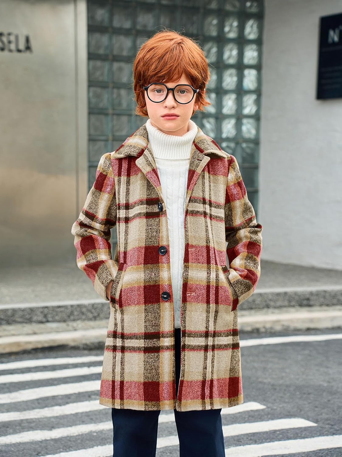 Stylish Plaid Jacket for Young Boys