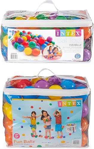 Intex Bolas de plástico multicolor para casas de rebote (100 grandes y 100 pequeñas)