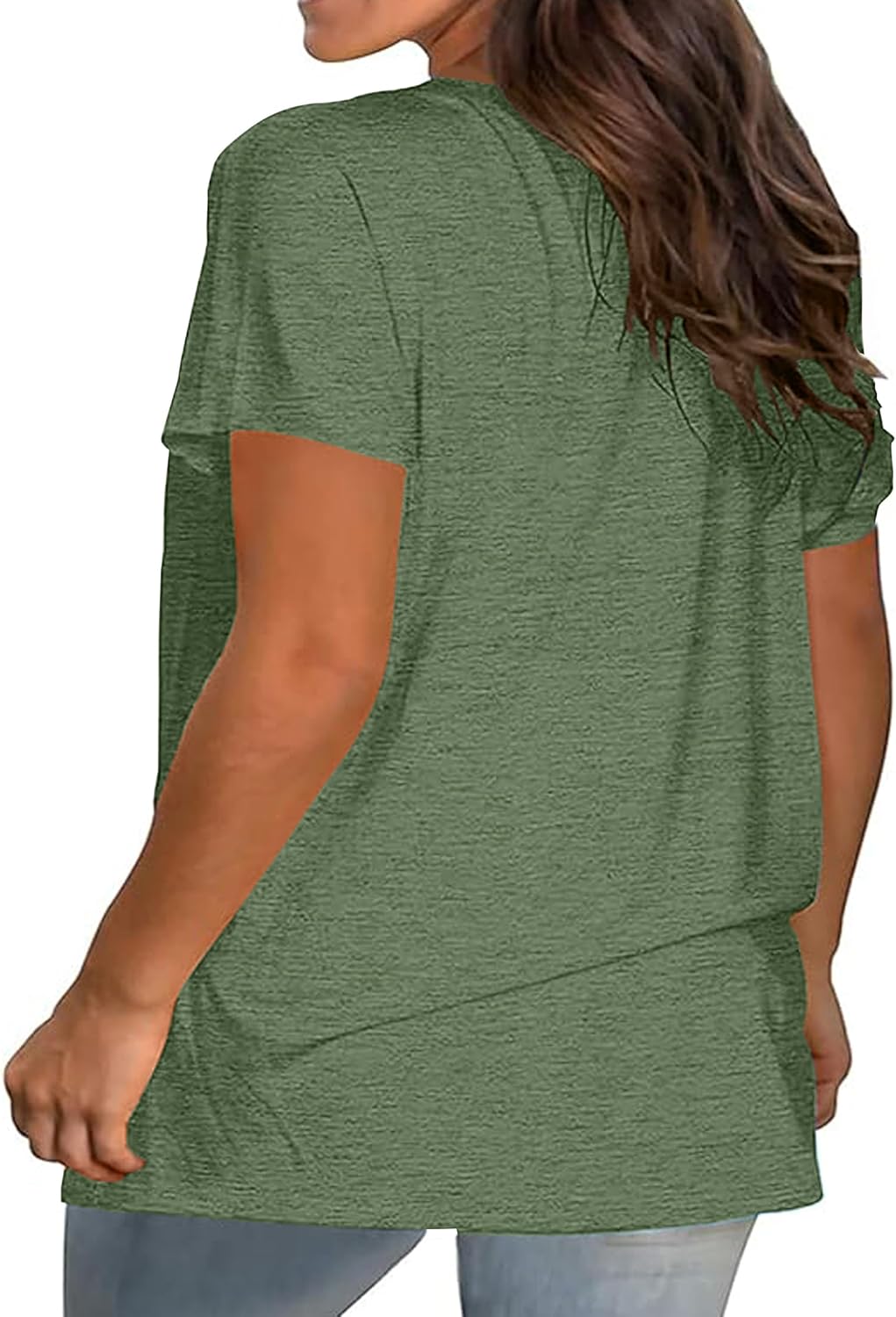 Kancystore Women's Plus Size V Neck T Shirts Short Sleeve Tops Casual Summer Tshirts Loose Fit Tees XL-5X - Image 3