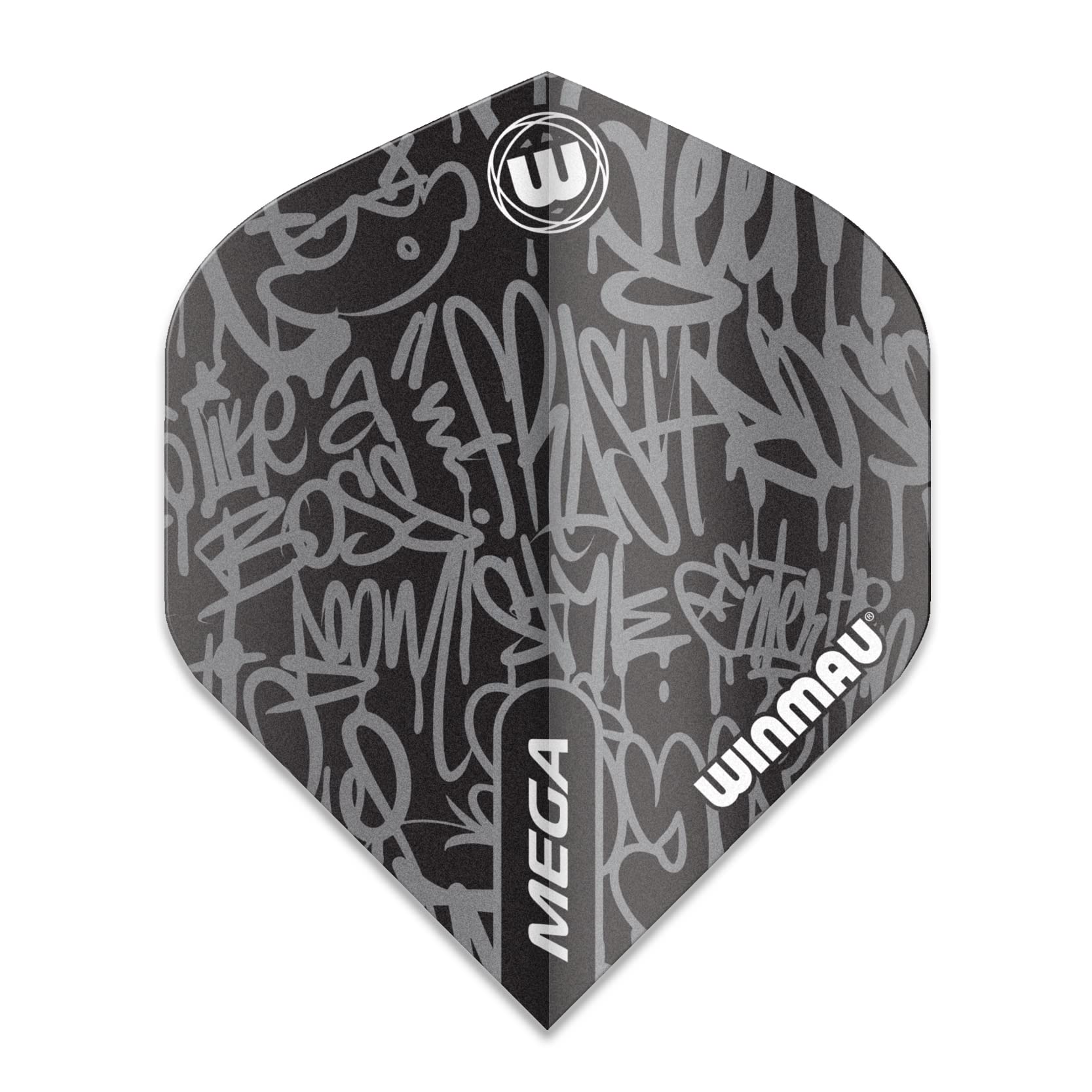 Winmau Mega Standard Black Extra Thick Dart Flights - 1 Set per Pack (3 Flights in Total)