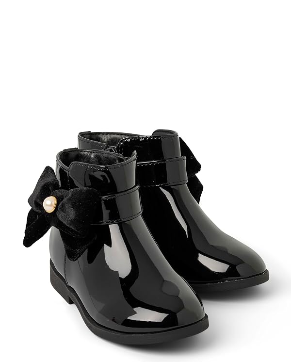 Gymboree,Girls and Toddler Short Ankle Boots,Black Bow,13 by Gymboree - Image 4