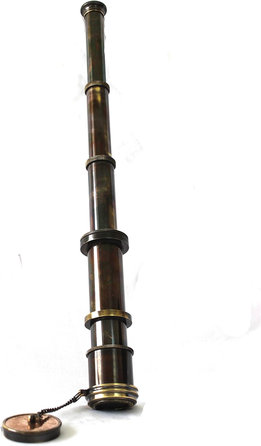 Nautical Handheld Navigational Telescope Antique Finish with Red Leather Box Vintage Pirate Spyglass Sea Marine Telescope