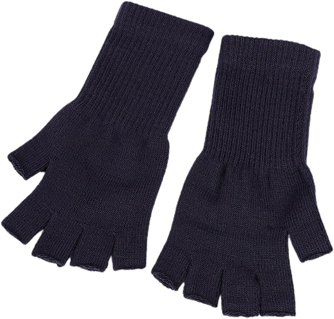 ECYC Unisex Winter Fingerless Gloves, Knitted Half Finger Glove Elastic Outdoor Mittens Warm Knit Wrist Gloves for Men Women