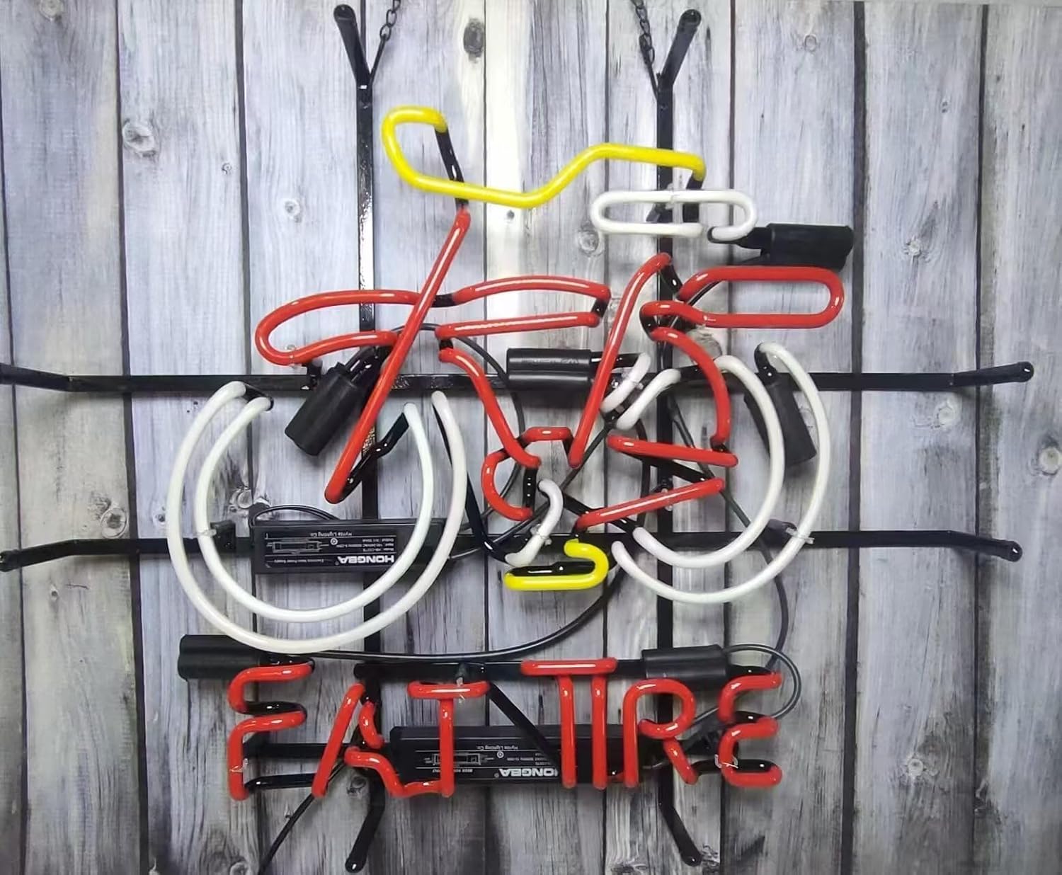 Fat Tire Bike Red Neon Signs Beer Bar Club Glass Neon Signs for Bike Rental Shop Store Office Neon Light Art Wall Lights 24 X 20 Inches