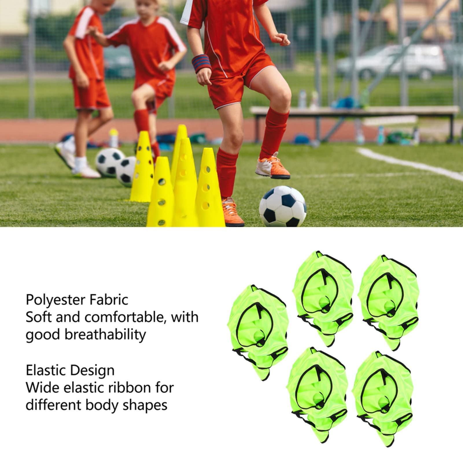 Chaleco De Práctica para Niños, Chalecos De Entrenamiento para Niños De 5 Piezas, Centavos De Entrenamiento De Pinnies De Fútbol, ​​pinnies De Práctica Sin Mangas para Deportes