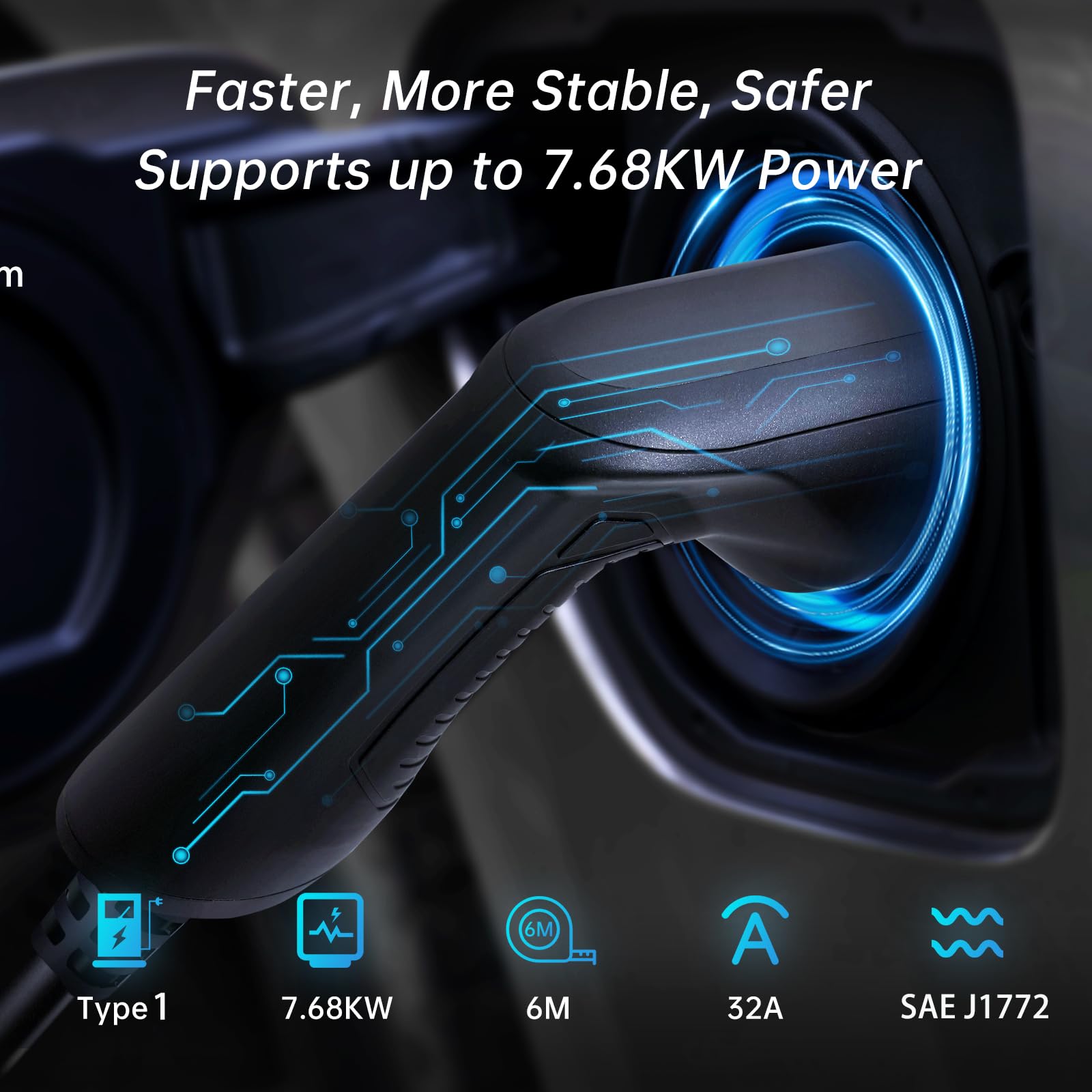 Amazon.com: LEFANEV 32A 7.68KW cargador EV de nivel 2, estación de