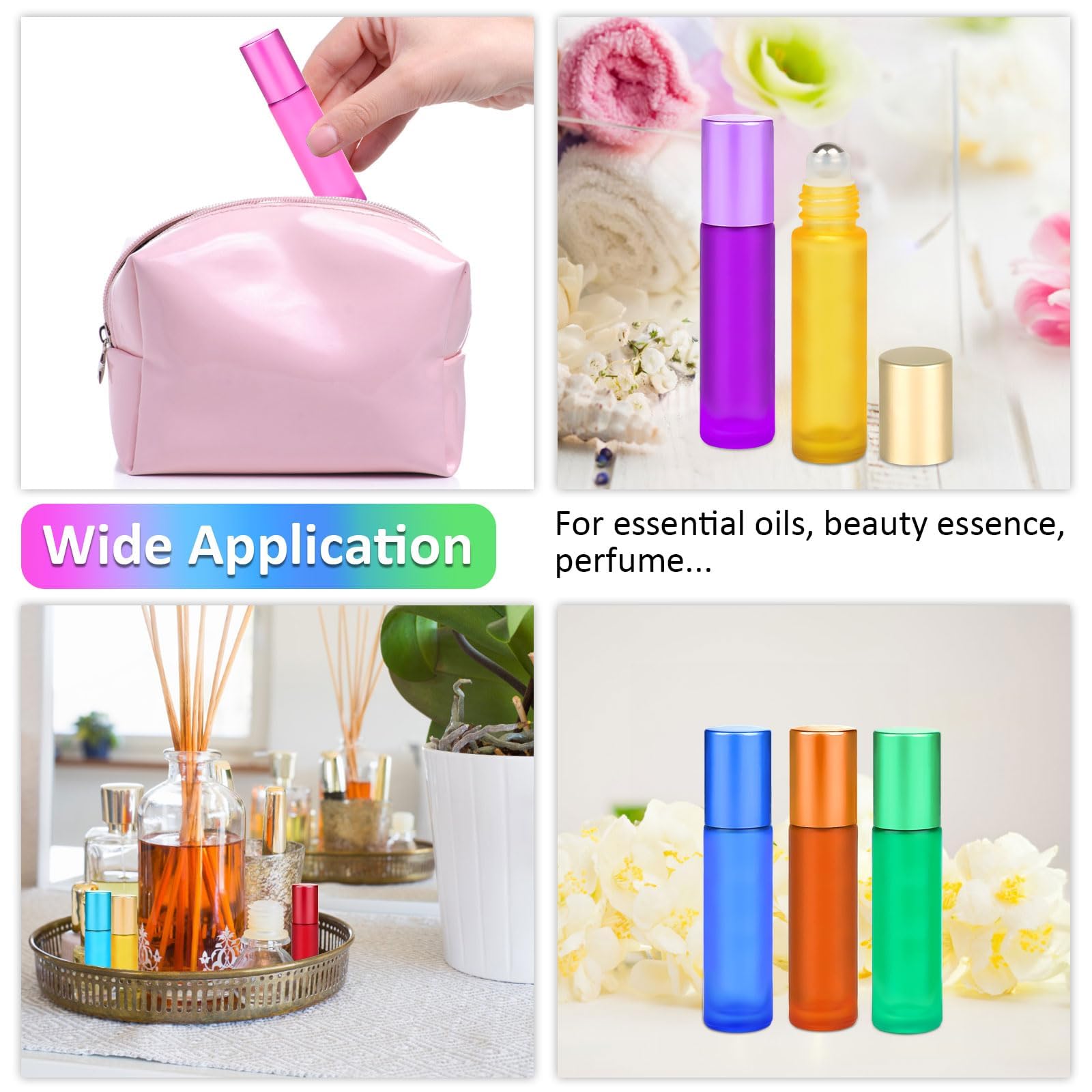 Botellas de aceite esencial 10 ml con abridor, cuentagotas y embudo, acero inoxidable