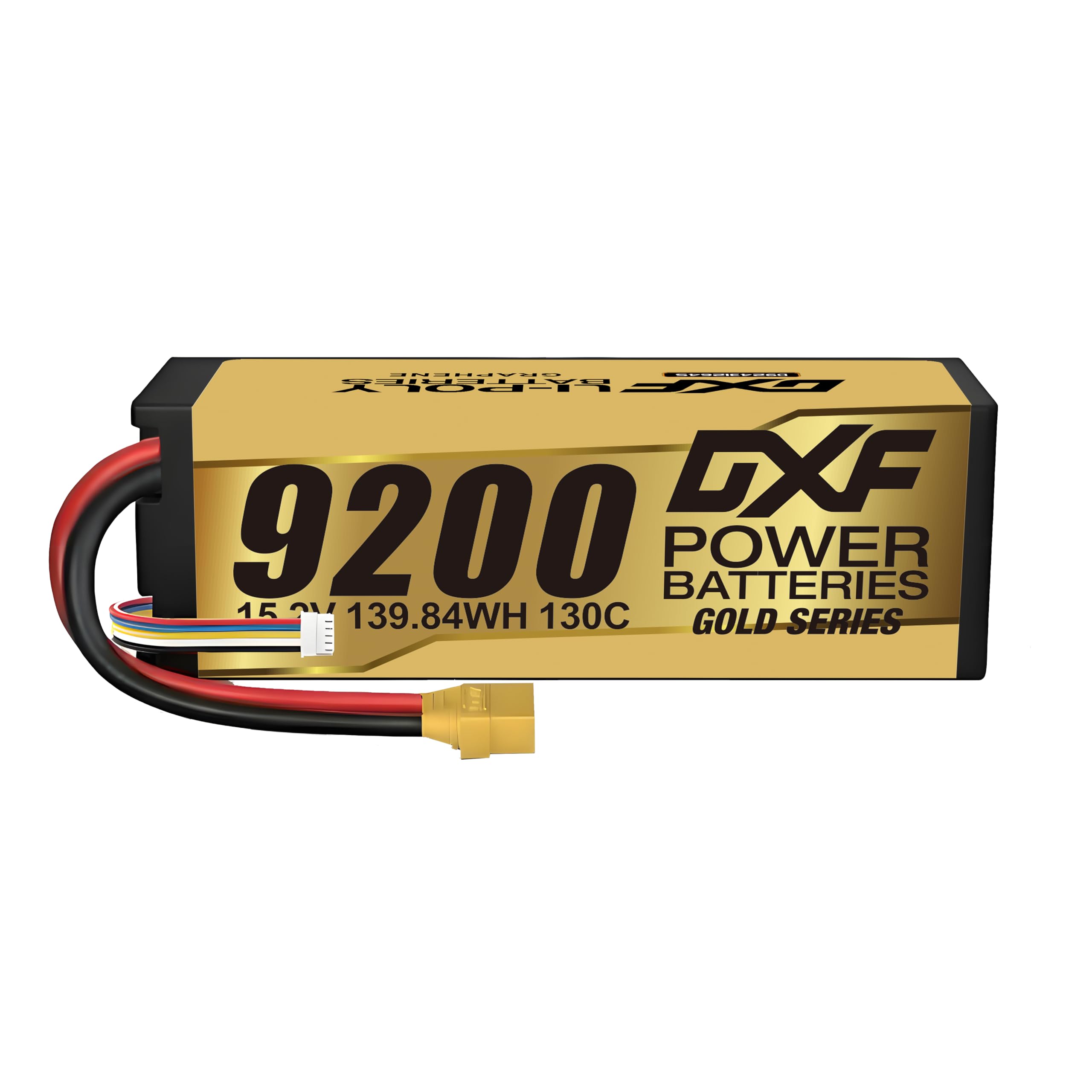 DXF 1 Confezione 4S Golden Series 15.2V 130C 9200mAh HV RC Li-Polymer Batteria rigida con connettore XT90 per RC Car RC Truck Tank Racing Models