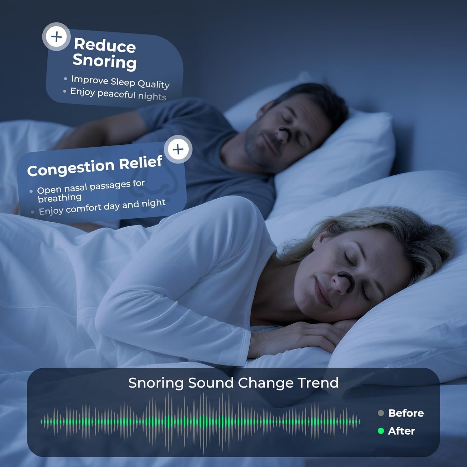 Magnetic Nasal Strips for Breathing and Anti-Snoring, Skin-Friendly Design for Men and Women (30 pairs) — view 4