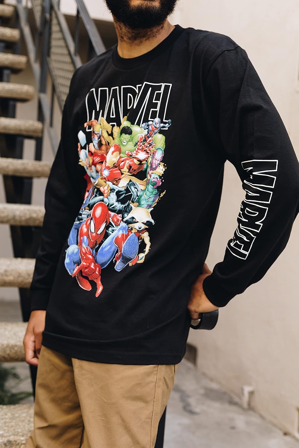 Marvel Avengers Guardians of The Galaxy Team Up All Time Men's Adult Graphic Tee T-Shirt