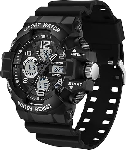 Reloj deportivo para hombre, resistente al agua, reloj militar para hombre, reloj digital resistente con retroiluminación LED, alarma, cronómetro