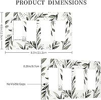 Vista 176 de Placa de pared dúplex de receptáculo de dispositivo de 1 gang de madera envejecida blanca gris con veta de tablón, cubierta de enchufe eléctrico