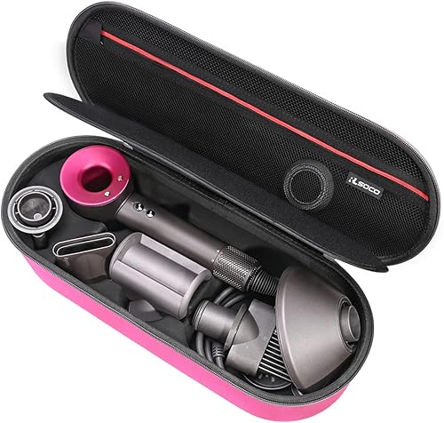 RLSOCO Estuche rígido para secador de pelo supersónico Dyson HD15 HD08 HD07 HD03 HD01-Compatible con accesorios supersónicos completos (rosa)