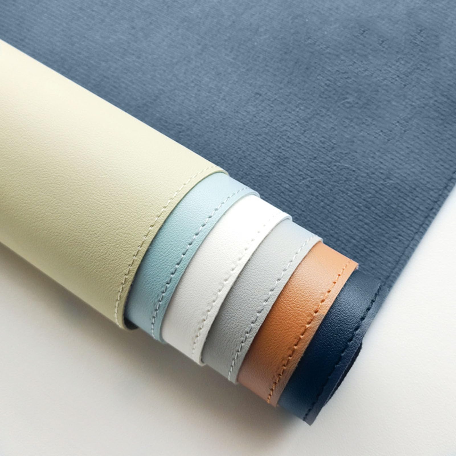 Schreibtischunterlage Aus Leder, Mauspad, Büromatte, rutschfeste Pu-unterlage, Laptop-pad, Wasserfestes Schreiben Für Büro Und Zuhause(Size:80 * 140cm/31.49" x55.11,Color:Dark Blue)