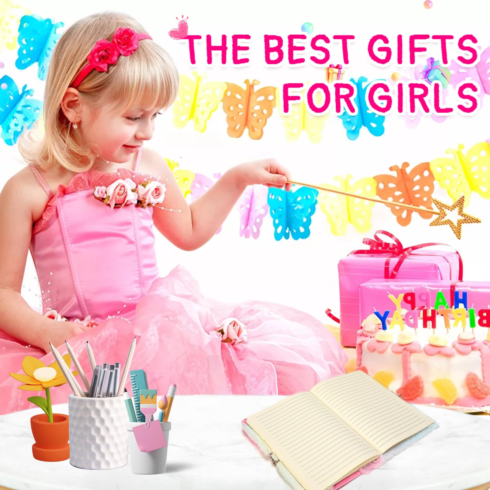 Diario Segreto Bambina - Diario con Lucchetto, Ideale per la Scuola e Come Regalo per il Ritorno a Scuola e Occasioni Speciali (Cani dalle lunghe orecchie, Multi)