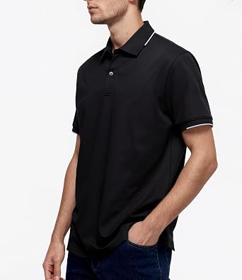Men's Polo Shirts Collared Golf Shirt Performance T-Shirt Sport Button Down Tee Summer Casual Shirt