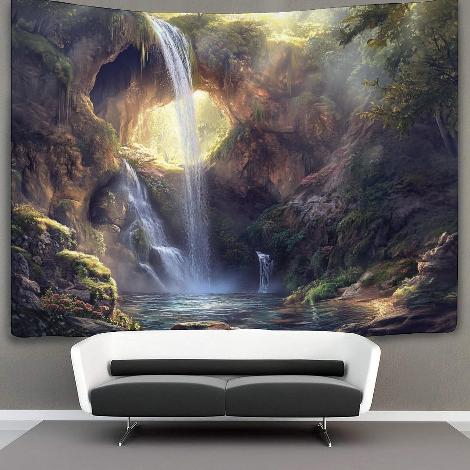 Kaiyun Style-1 Waterfalls Tapestry,Beautiful Forests Wall Hanging,Wall Art For Bedroom Aesthetic Home Decoration For Living Roombedroom 180Cmx230cm