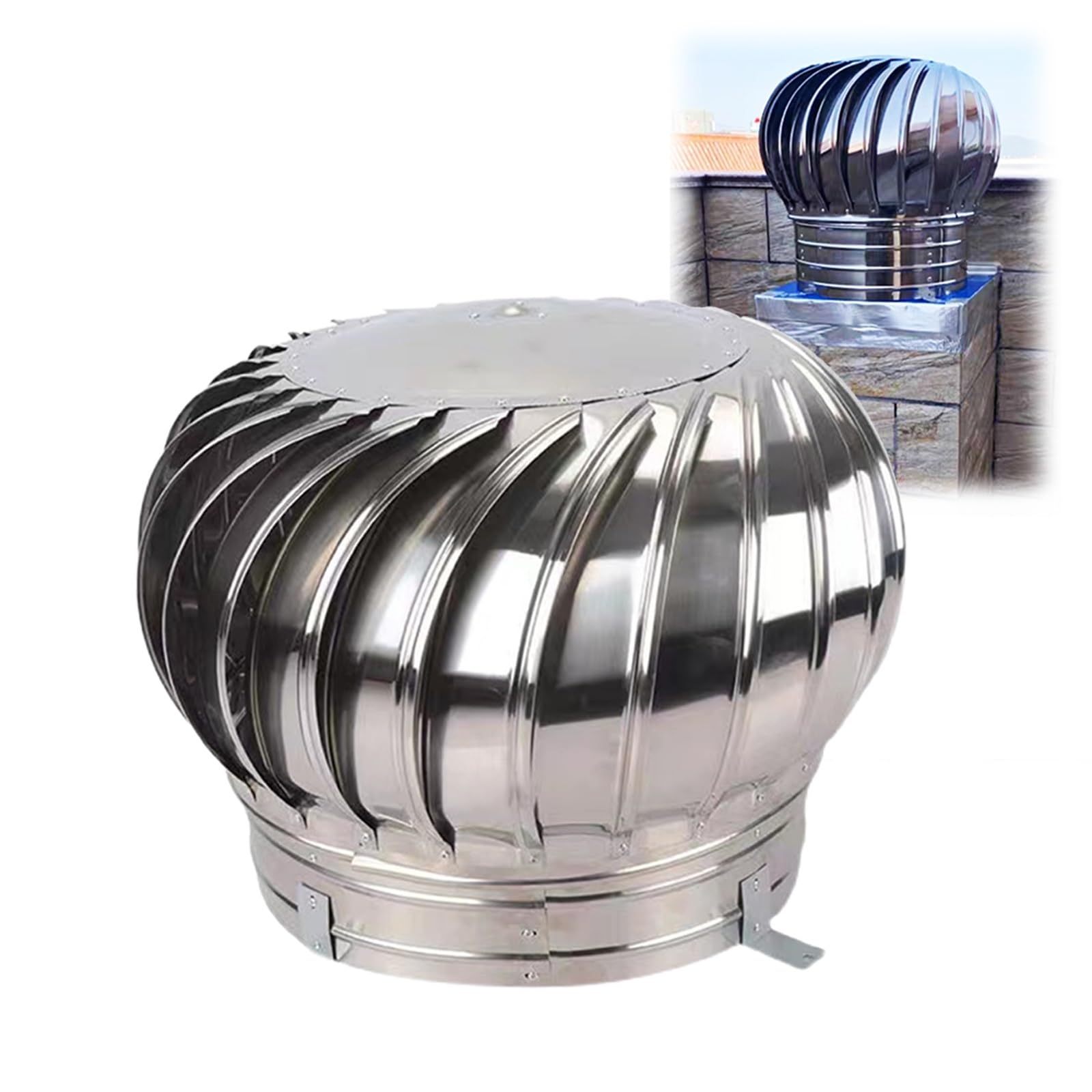 MYXJGNAIY Chimney Cap, Fireplace Chimney Cap, Ventilation Chimney Cowl, Stainless Steel Chimney Flue Cowl, Easy Installation, for Houses Factory Attic Farm (Size : 160mm/6.3in)