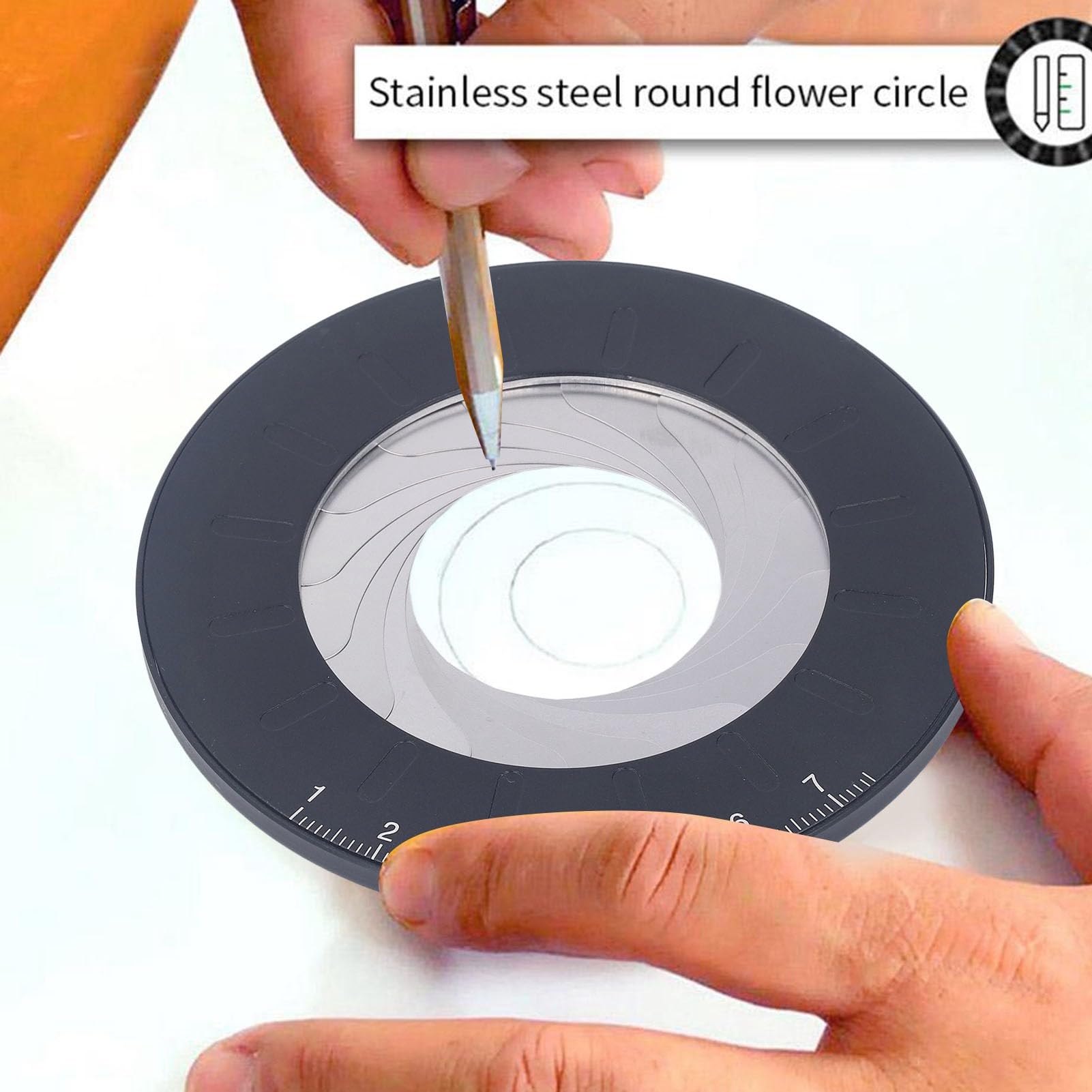 Outil à Dessiner Des Cercles Réglable - Règle Ronde Rotative En Alliage Aluminium - Diamètre Max ~12,5 Cm - Avec Cutter - Pour Bricolage, Menuiserie