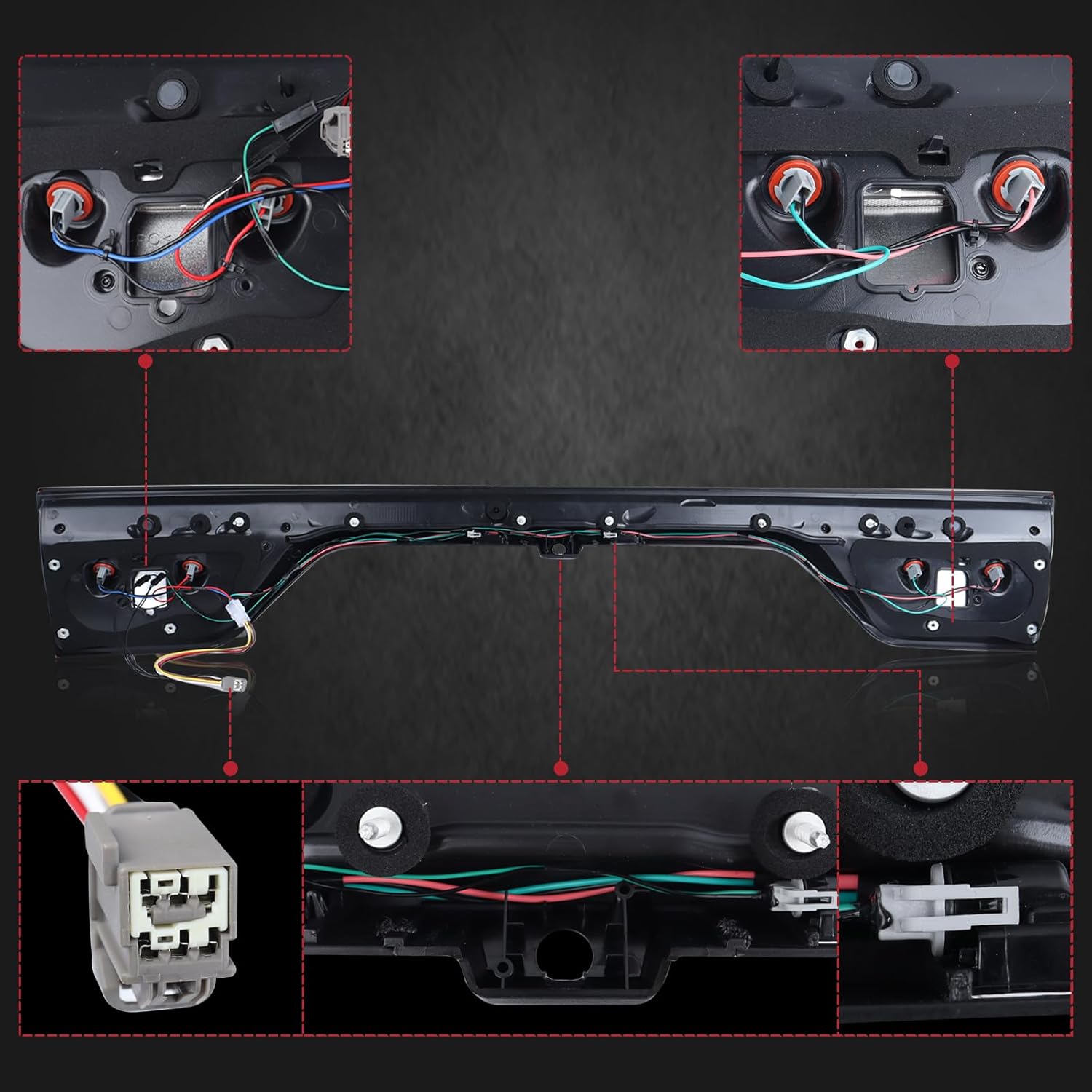 Liftgate Center Tail Light Rear Lamp Assembly Compatible with Dodge Durango 2014-2023 Liftgate Lamp w/Camera Hole 68453659AA