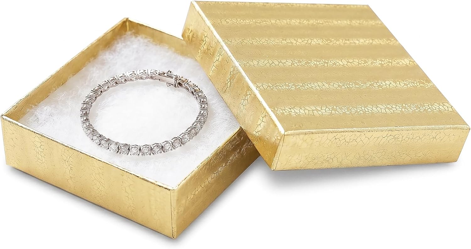 Cajas Estuche Joyería Cartón 25 Unidades Oro