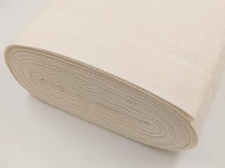 M Fabrics Embroidery Cross Stitch Matty Soft Aida Fabric 34 Inch Width 8 Count Soft 5 Meters Cream Off White for Needlework Crafts Sewing